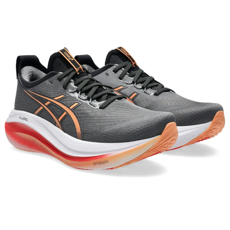 Tênis ASICS GEL-Nimbus 27 - Masculino - Cinza/Laranja