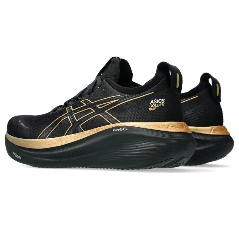 Tênis ASICS GEL-Nimbus 27 Golden Run - Preto/Dourado