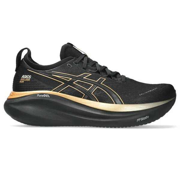 Tênis ASICS GEL-Nimbus 27 Golden Run - Preto/Dourado